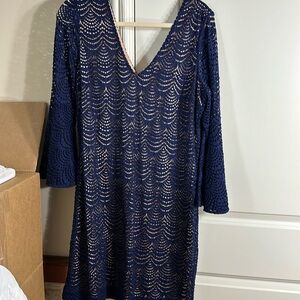 Navy & Nude Stretchy Lilly Dress